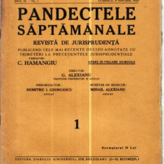 A20 Pandectele saptamanale -Anul IX Nr.1 - 8 Ian. 1933