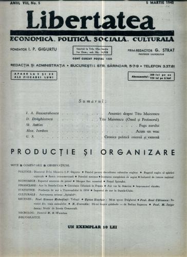A115 Libertatea -Anul VIII, No. 5 - 5 Martie 1940
