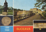 Ilustrata necirculata Suceava -Cetatea de Scaun 600 de ani