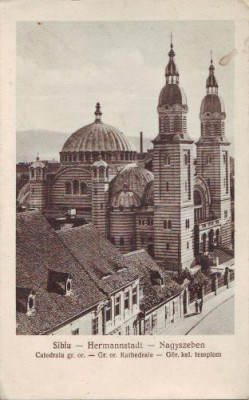 2409 Sibiu Catedrala Ortodoxa foto Fischer circulat 1942 foto