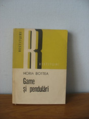 Horia Bottea - Game si pendulari - restituiri foto