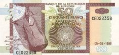 + Bancnota Burundi 50 franci 05.02.2005 + foto