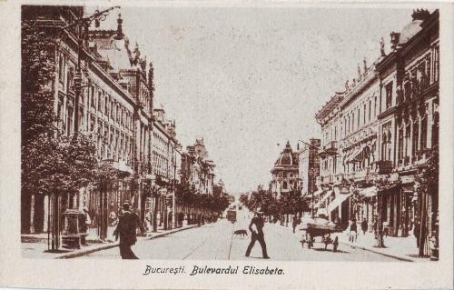 Bucuresti, bulevardul elisabeta, animat, unc, interbelic Bucuresti, bulevardul elisabeta, animat, unc, interbelic
