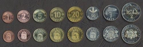 LETONIA █ SET COMPLET DE MONEDE █ 1+2+5+10+20+50 Santim 1+2 Lati █ 1992-2008 UNC LETONIA █ SET COMPLET DE MONEDE █ 1+2+5+10+20+50 Santim 1+2 Lati █ 1992-2008 UNC
