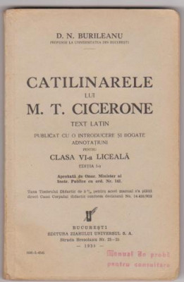 CATILINARELE LUI CICERONE ( text latin ) - 1935 foto