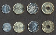 SPANIA █ SET DE MONEDE █ 1, 5, 10, 25 Pesetas █ 1984-2000 █ UNC