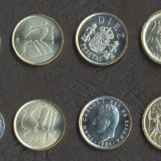 SPANIA █ SET DE MONEDE █ 1, 5, 10, 25 Pesetas █ 1984-2000 █ UNC