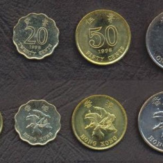 HONG KONG █ SET DE MONEDE █ 10, 20, 50 Cent, 1 Dollar █ 1997-1998 █ UNC