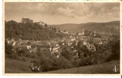 2933 Sighisoara Vedere generala foto circulat 1940 foto