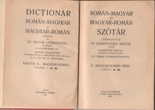 V.Cherestesiu / Dictionar maghiar-roman (editie 1927)