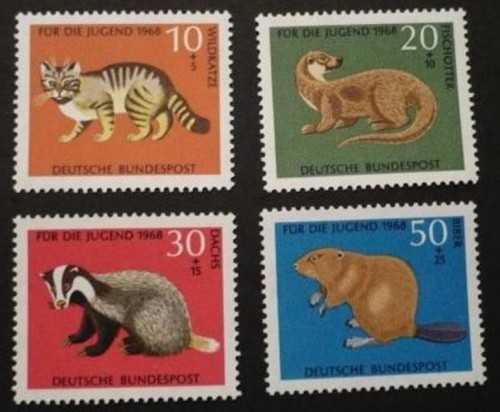 Germania 1968 - Fauna. ANIMALE SALBATICE MICI, serie nestampilata, B12/A1 Germania 1968 - Fauna. ANIMALE SALBATICE MICI, serie nestampilata, B12/A1