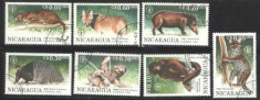 NICARAGUA 1990 - ANIMALE SALBATICE, serie stampilata B4 foto