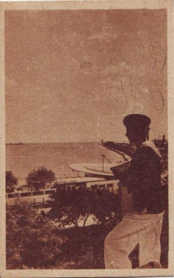 2198 Constanta,marinar pe faleza,circulat 1948 foto
