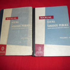 MANUAL DE IGIENA SI SANATATE PUBLICA -vol. 1+2 pt scoli asistente medicale 1960