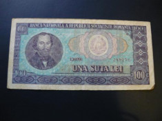 Bancnota Romania 100 lei 1966 foto