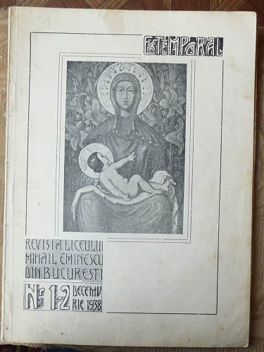 Extemporal; Revista Liceului Mihai Eminescu din Bucuresti, nr. 1 - 2 din 1938