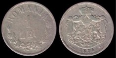 * Moneda 1 leu 1874 foto