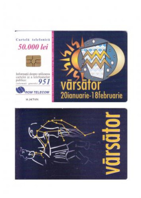 CARTELA ROMANIA ROMTELECOM ZODII - VARSATOR - PENTRU COLECTIONARI ** foto