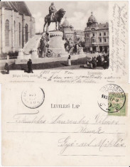 Cluj - Statuia lui Matei Corvin - clasica 1903 foto