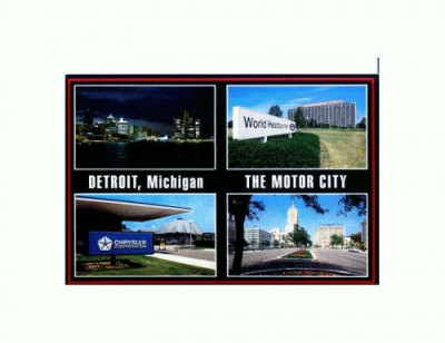 CP129-37 The Motor City, Detroit, Michigan - necirculata foto