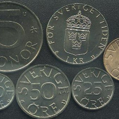 Suedia set complet 6 monede 1987 NECIRCULATE