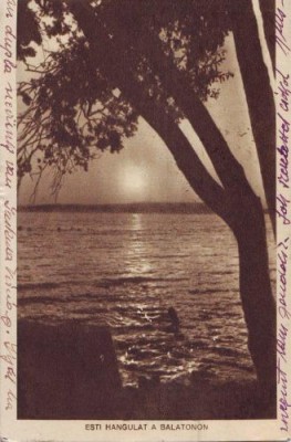 Ungaria Balaton -apus de soare, circulat 1939 foto