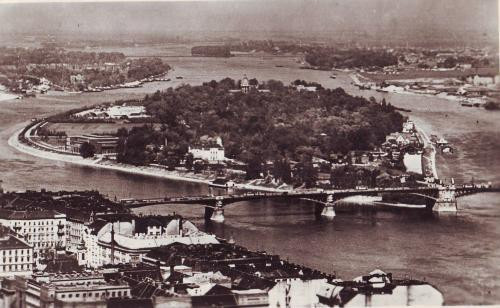 Ungaria Budapesta vedere generala cu podul Margit, circ 1948