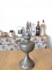 lampa veche englezeasca, corp din alama si sticla, h =54 cm foto