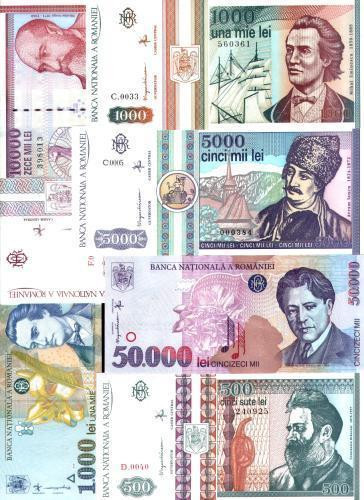 Lot 6 bancnote ( 5000 lei mar 1992 , 50000 lei 1996 - pata..) | Okazii.ro