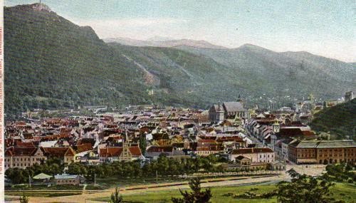 Brasov vedere generala, litho Brasov vedere generala, litho
