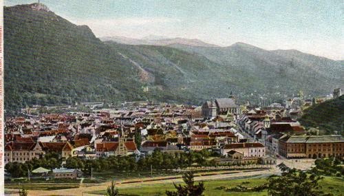 Brasov vedere generala, litho