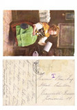 ILUSTRATA VECHE NR. 18 GERMANIA FETITA IN PORT TRADITIONAL CU HALBA IN MANA **