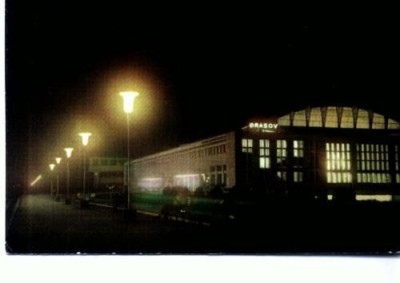 CP38-09-Brasov-Vedere nocturna a garii-RPR foto