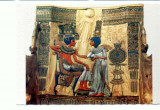Carte Postala 10 -Egypt -Cairo-Scene on the back of king Tut-Ankh Amen&#039;s