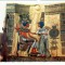 Carte Postala 10 -Egypt -Cairo-Scene on the back of king Tut-Ankh Amen&#039;s