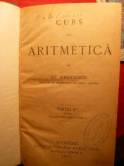 CURS DE ARITMETICA de ST. STOICESCU -1891 foto