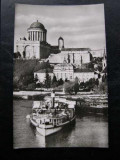 Esztergom (Ungaria)-Dunare, port, nava, vas, biserica, Necirculata, Printata