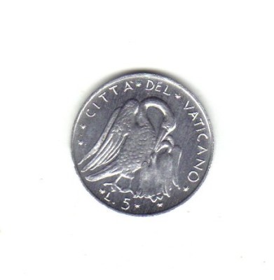 bnk mnd Vatican 5 lire 1973 unc foto