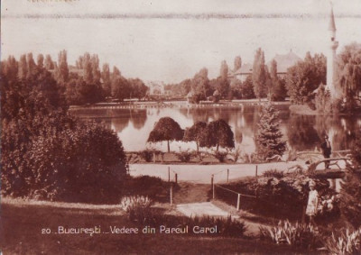 B143 Bucuresti Parcul Carol circulat 1928 foto