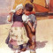 2971 Copii Olandezi in port circulat 1909 Caricatura