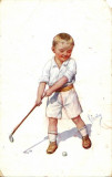 2979 Caricatura Copil Jucand golf circulat editat BKWI