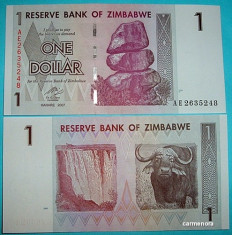 ZIMBABWE 2007 - 1 DOLLAR - UNC foto