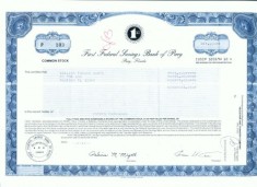 27 Certificat actiuni SUA - perforat -pentru colectionari