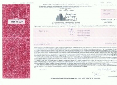 98 Certificat actiuni SUA - perforat -pentru colectionari foto