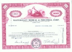 104Certificat actiuni SUA -perforat -pentru colectionari+fiscale