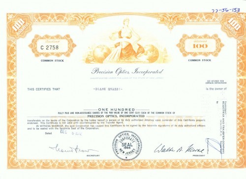 129 Certificat actiuni SUA - perforat -pentru colectionari 129 Certificat actiuni SUA - perforat -pentru colectionari