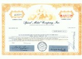 158 Certificat actiuni SUA - perforat -pentru colectionari