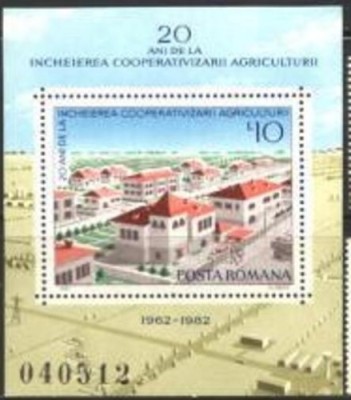 Romania 1982 - ARHITECTURA, AGRICULTURA, colita nestampilata, F105 foto