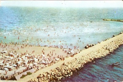 R2063 Constanta Plaja si digul circulat 1964 foto