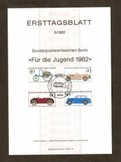 Timbre Germania 1982 FDC. (ETB) - Masini de epoca foto